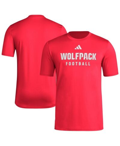 Adidas Men's Red NC State Wolfpack Locker Practice Football Pre-Game T-Shirt
