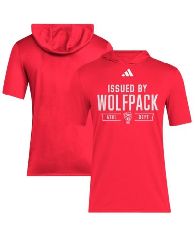 Adidas Men's Red NC State Wolfpack 2025 AREOREADY Sideline Training Hooded T-Shirt