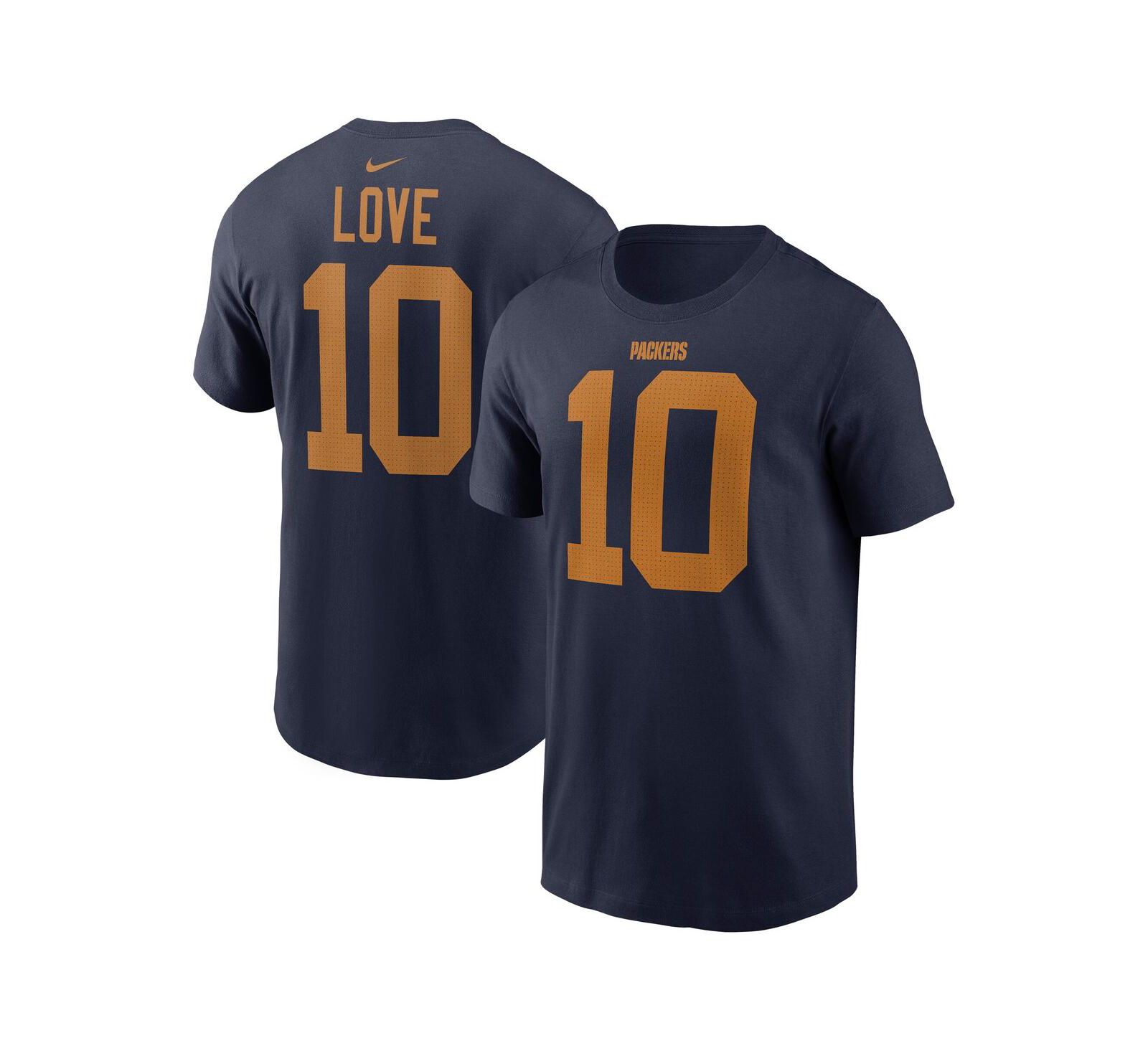 Футболка Nike Men's Jordan Love Navy Green Bay Packers The 1923 Classic Name & Number