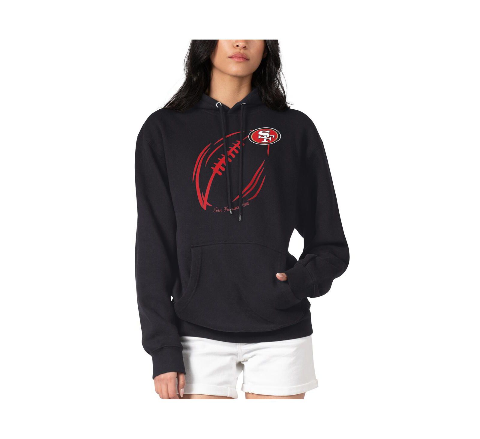 Женская толстовка G-III 4Her by Carl Banks Black San Francisco 49ers Football Logo Fleece Tri-Blend Pullover