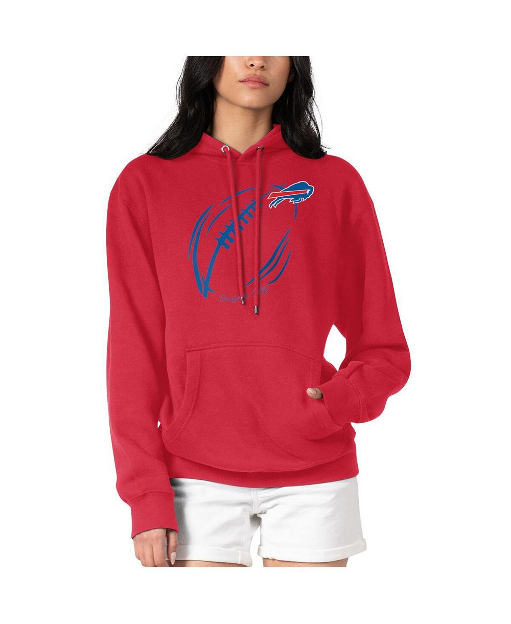 Женская толстовка G-III 4Her by Carl Banks Red Buffalo Bills Football Logo Fleece Tri-Blend Pullover