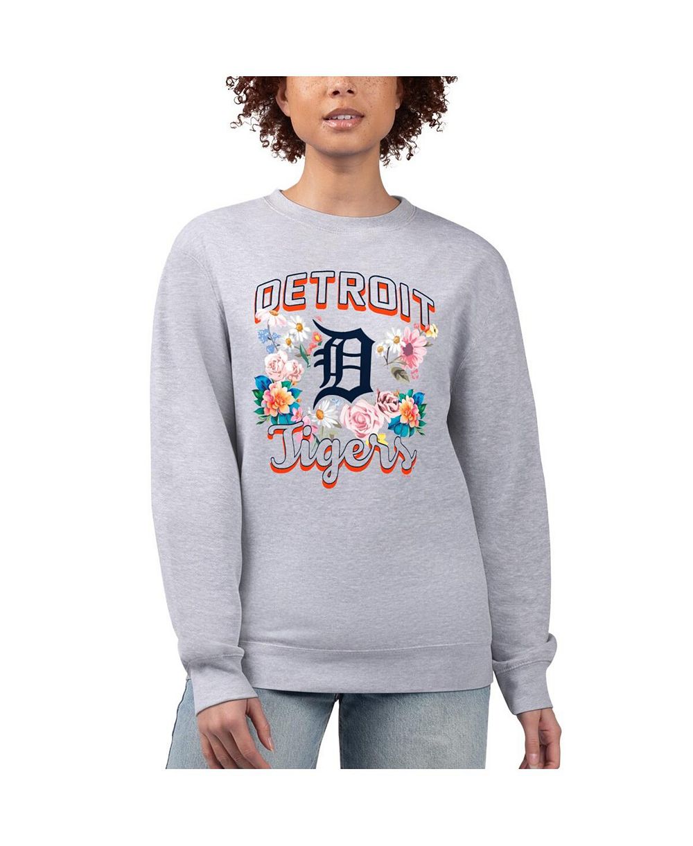 Женская толстовка G-III 4Her by Carl Banks Heather Gray Detroit Tigers Flowers Graphic Pullover