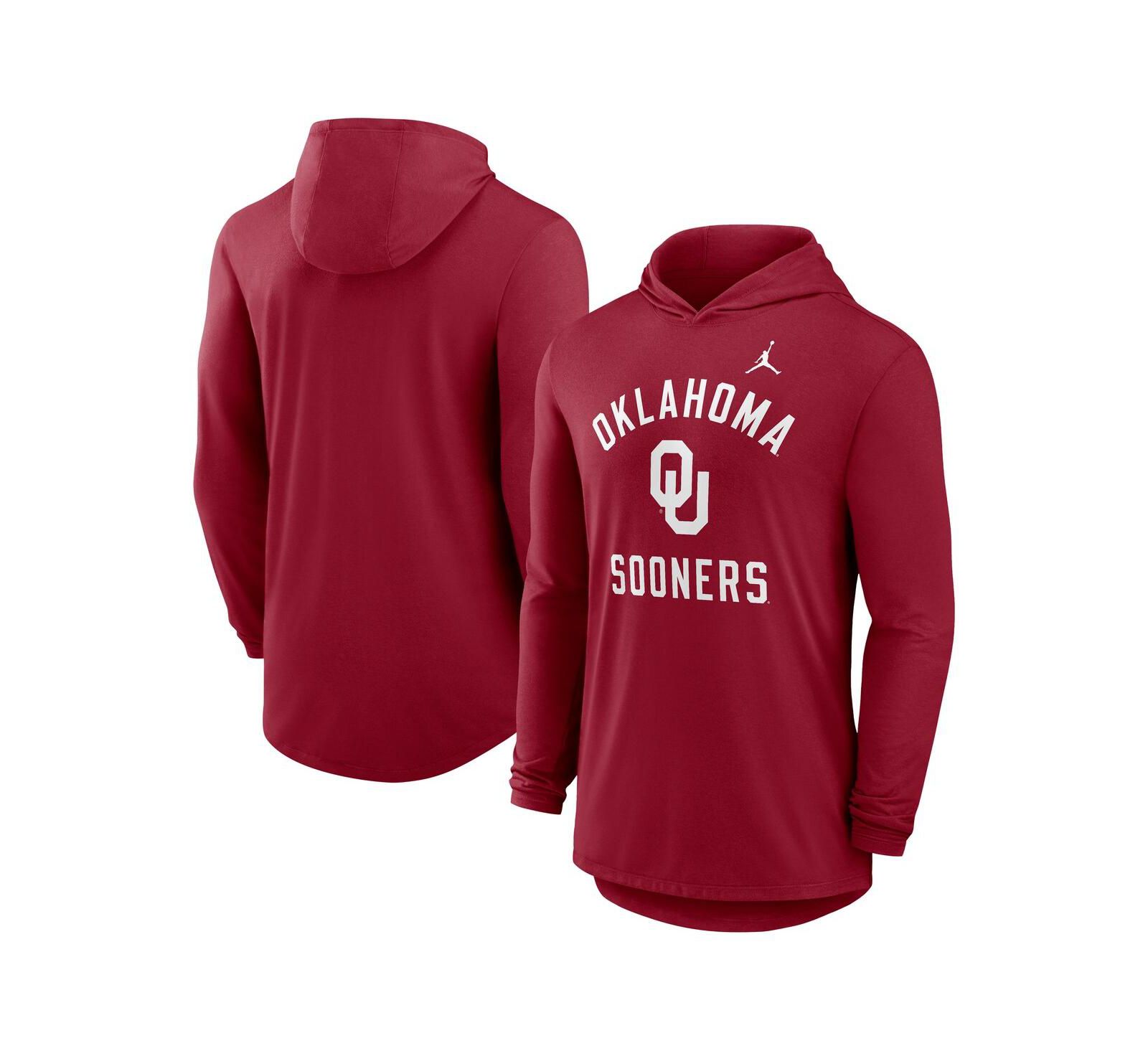 Jordan Men's Crimson Oklahoma Sooners Classic Arch Tri-Blend Long Sleeve Hoodie T-Shirt