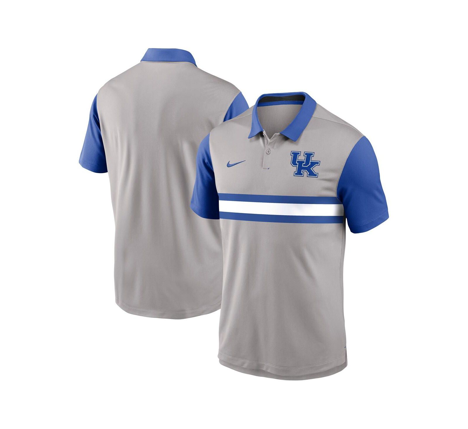 Nike Мужская рубашка-поло Kentucky Wildcats Vapor Performance, серая/королевская синяя