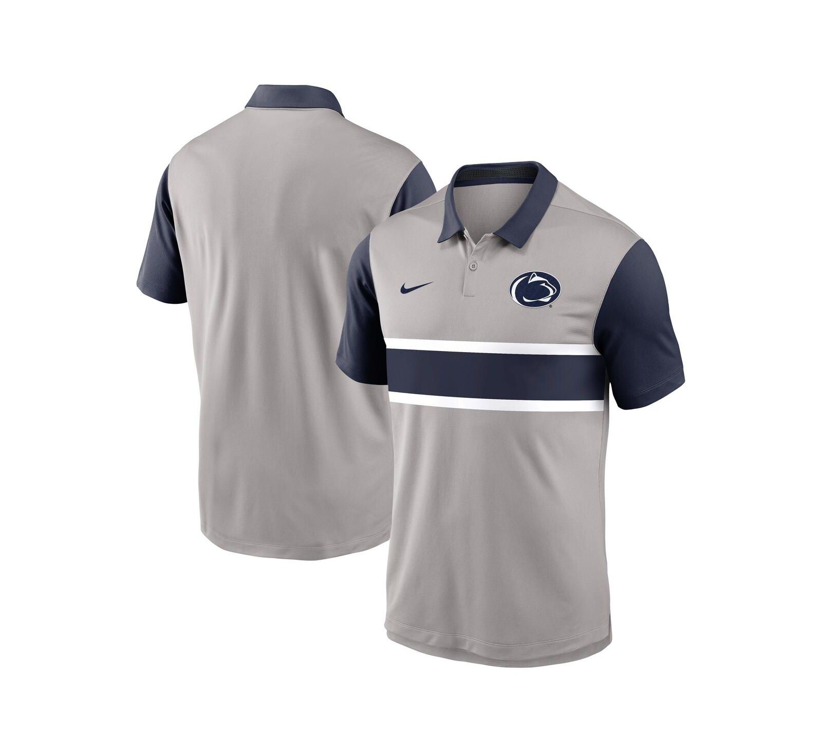 Nike мужская рубашка-поло Vapor Performance, серая/темно-синяя, Penn State Nittany Lions