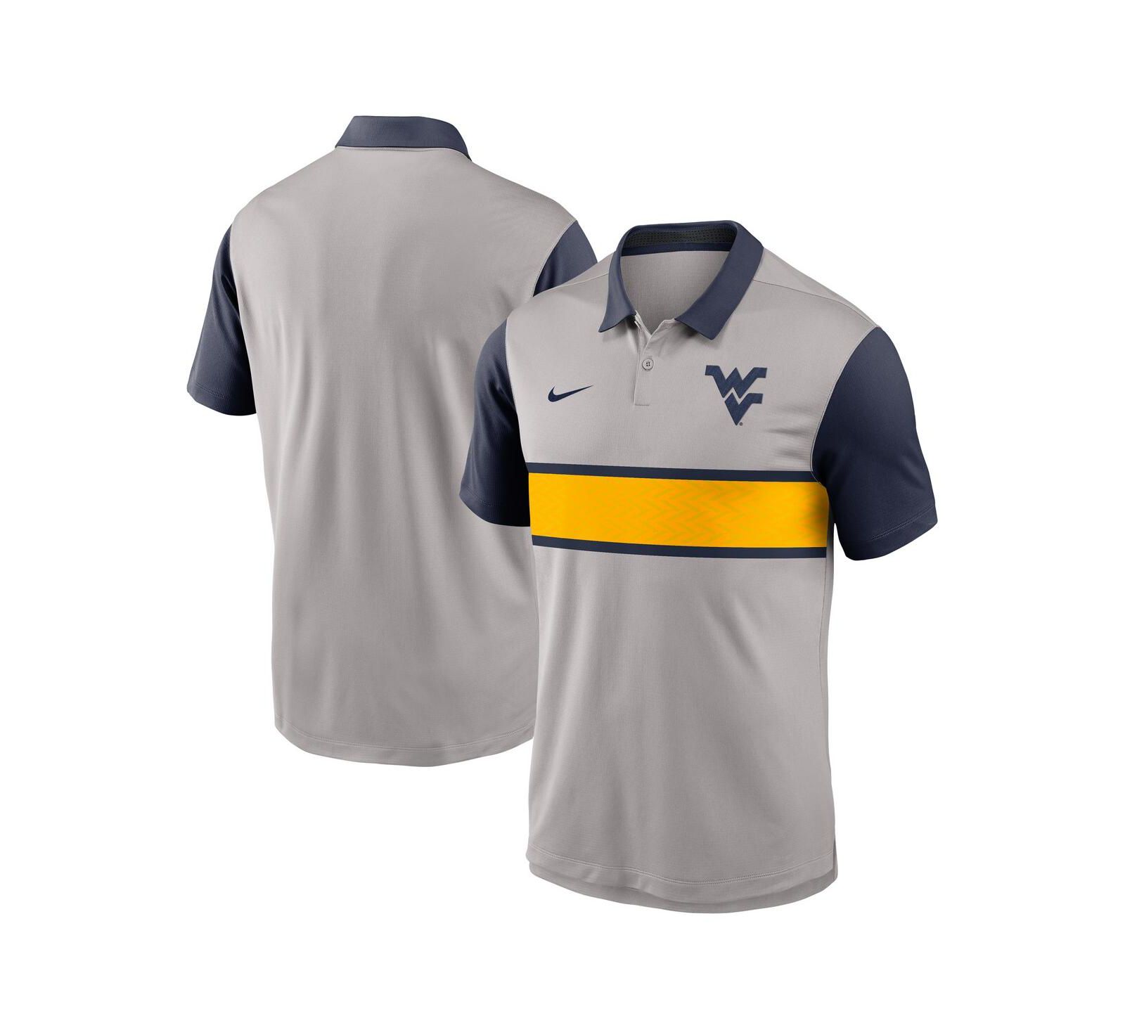 Мужская рубашка-поло Nike West Virginia Mountaineers Vapor Performance серая/темно-синяя