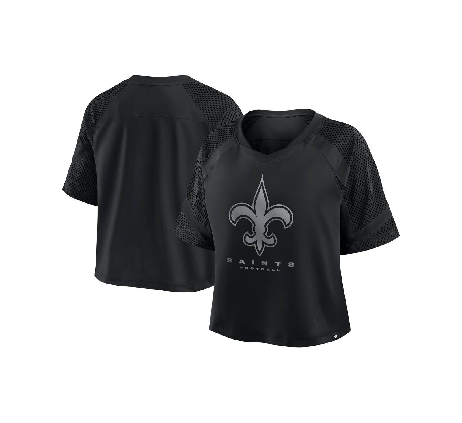 Женская джерси Fanatics New Orleans Saints Oversized Raglan V-Neck Blackout Fashion