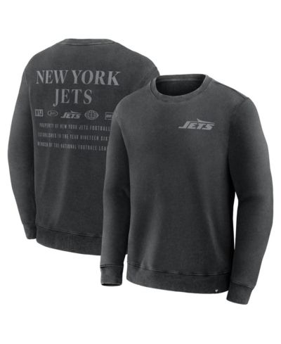 Fanatics Men's Black New York Jets Deep Route Pullover Sweatshirt