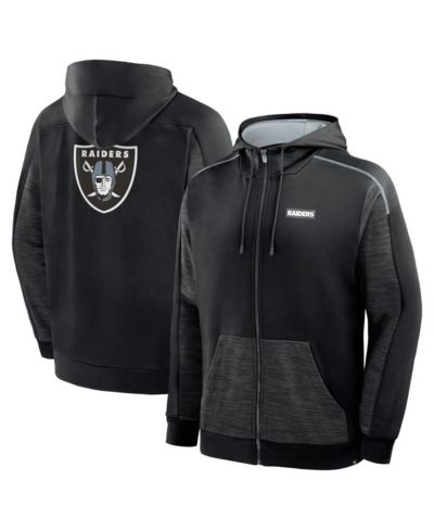 Fanatics Men's Black Las Vegas Raiders Checkdown Pass Full-Zip Hoodie