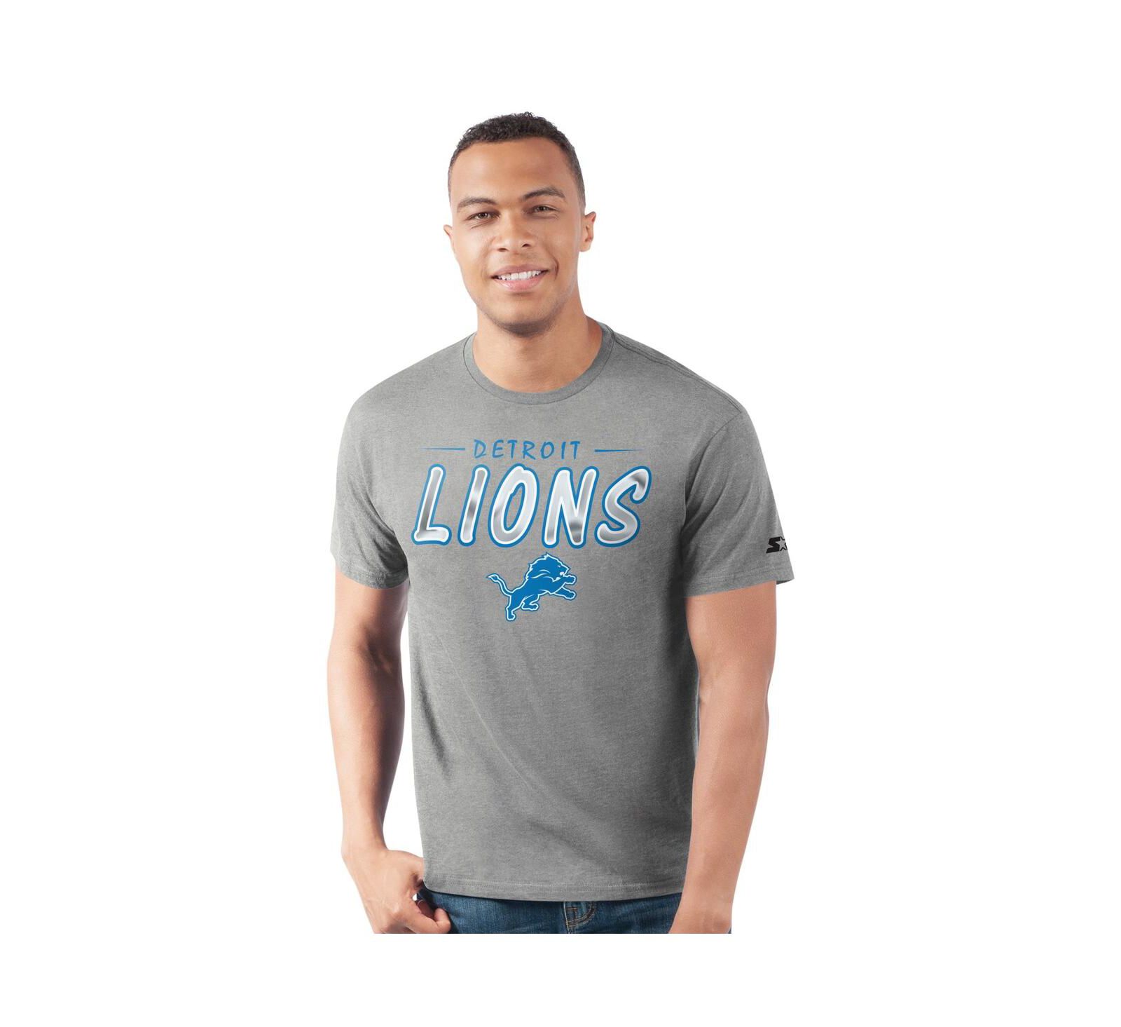 Футболка Starter Men's Heather Gray Detroit Lions Prime Time
