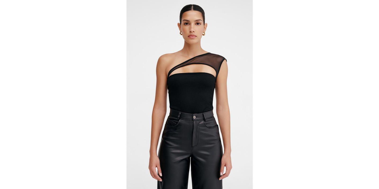 Женский вечерний топ Marcella Parker Sheer Mesh Chest-Cutout One-Shoulder