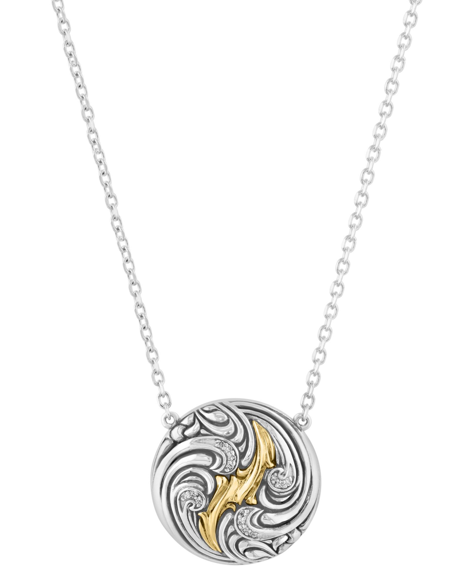 Колье EFFY Collection Diamond Accent в серебре и 14K Yellow Gold