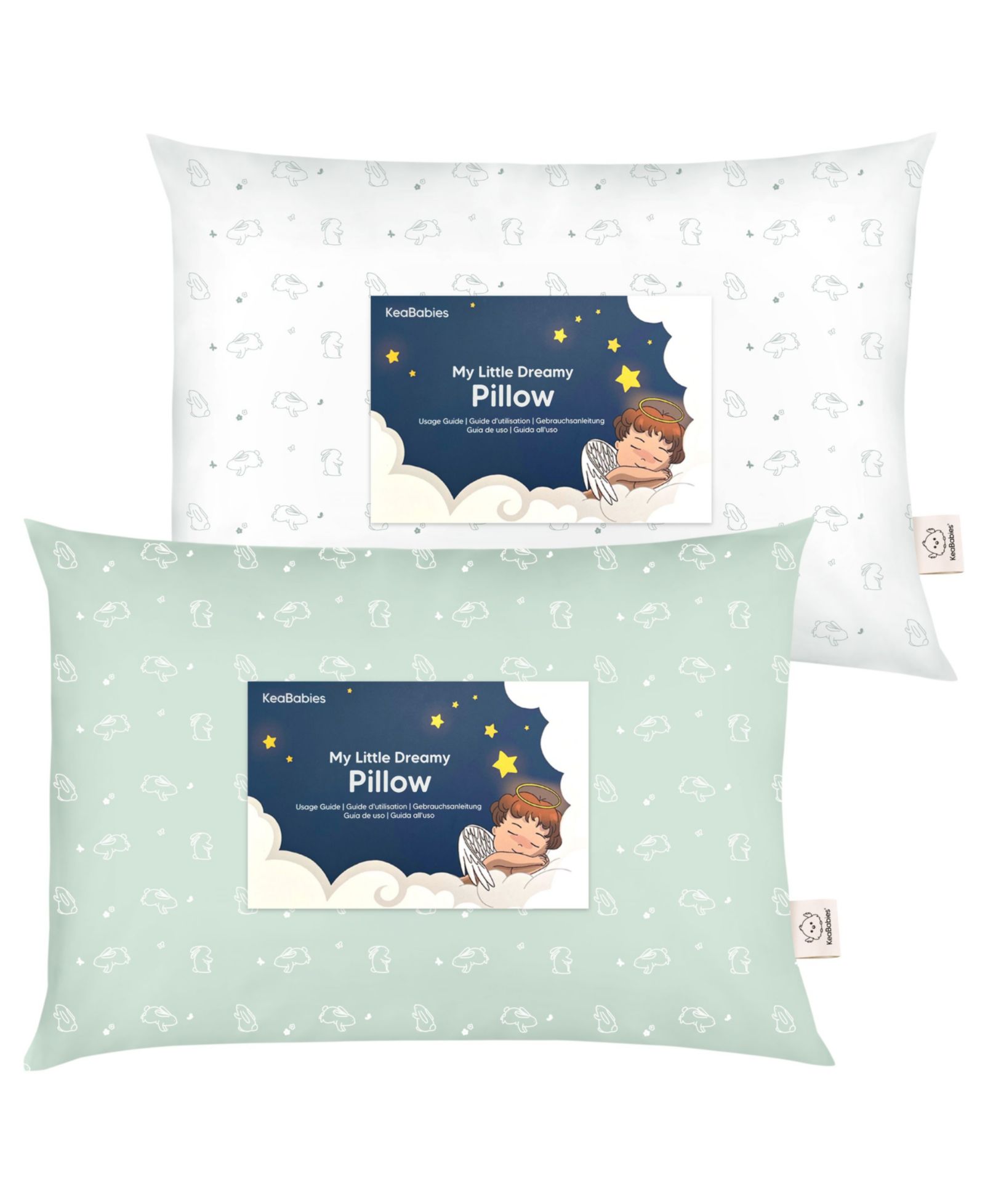 KeaBabies 2pk Toddler Pillow, Soft Organic Cotton Toddler Pillows for Sleeping, 13X18 Kids Pillow
