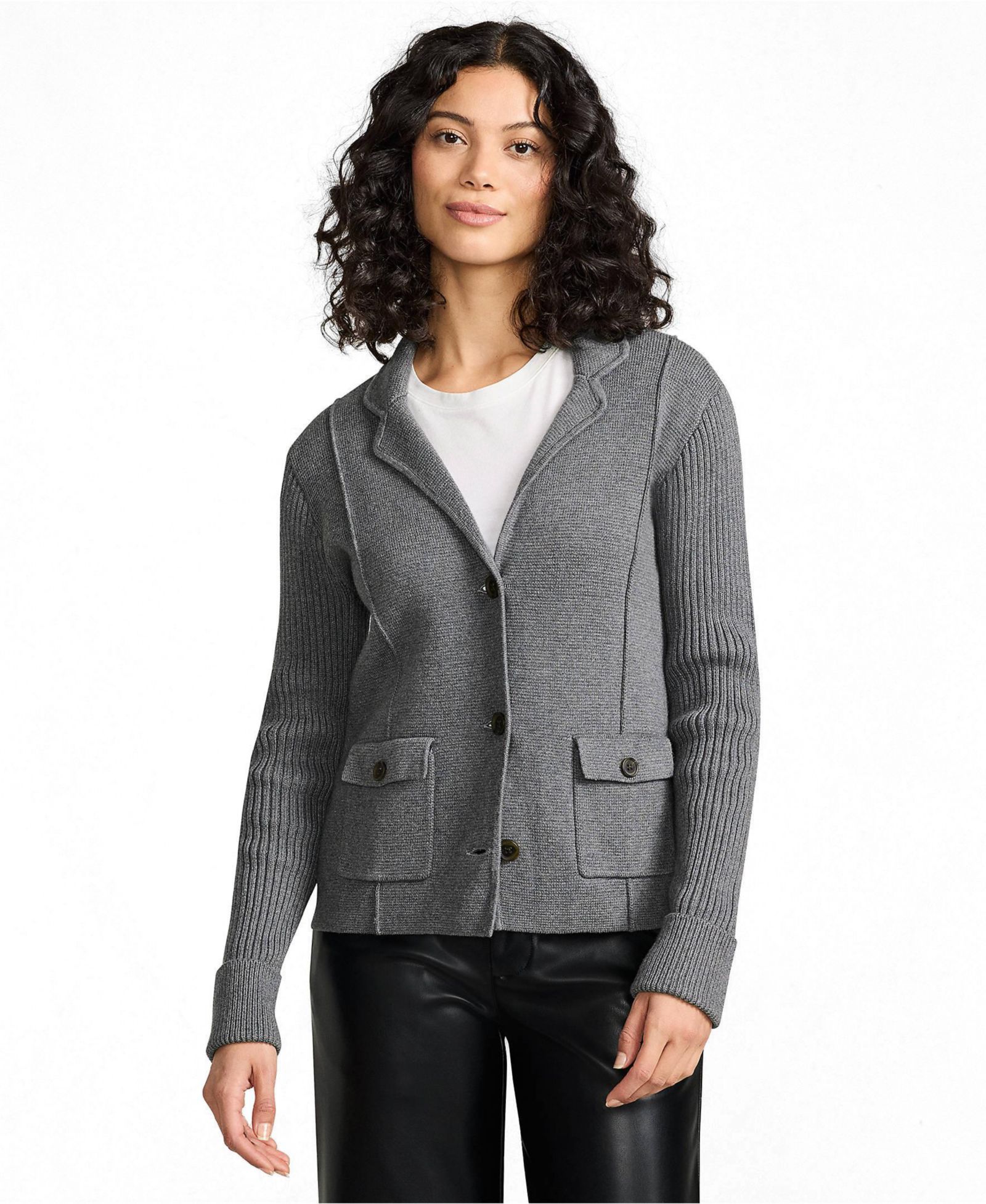 Свитер-блейзер Women's Drifter Ribbed Collared от Lands' End