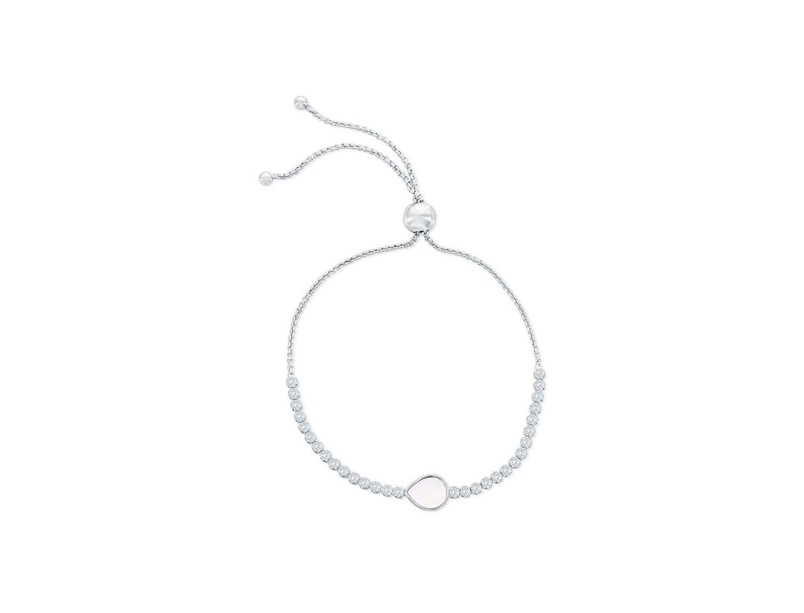 Браслет Sterling CZ Bolo с центром из MOP в форме груши