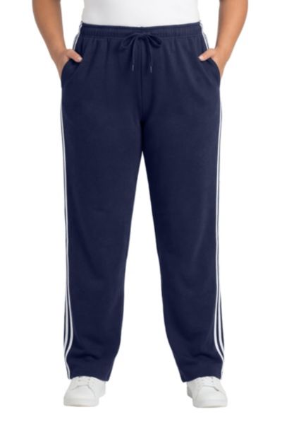 Woman Within Plus Size Within Better-Fleece Side-Stripe Pull-On Sweatpants