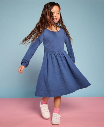 Платье Lands' End Girls Long Sleeve Ribbed
