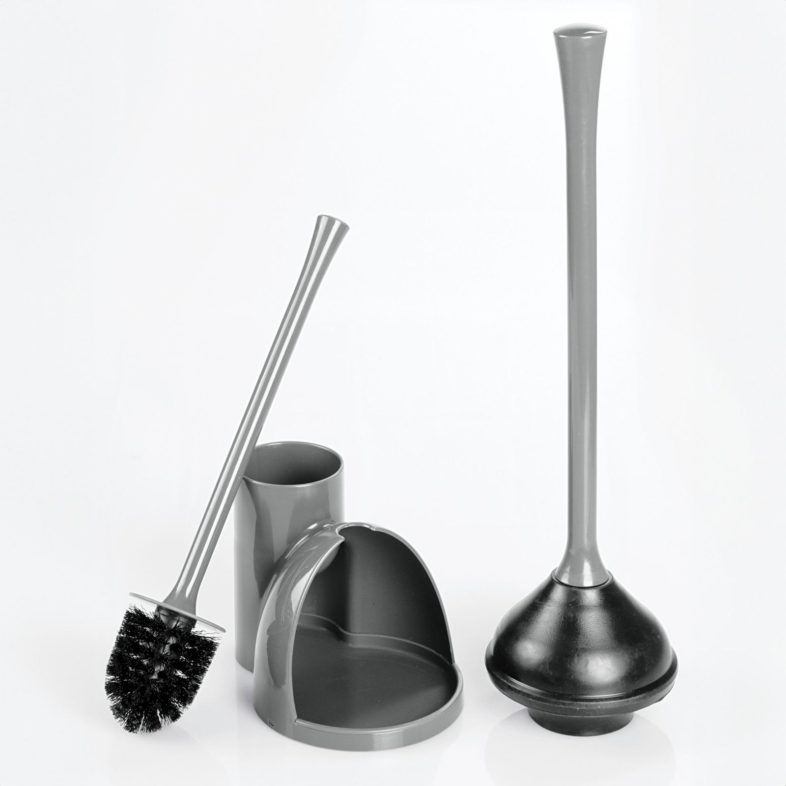 Комплект ершика и вантуза iDesign Compact, Gray