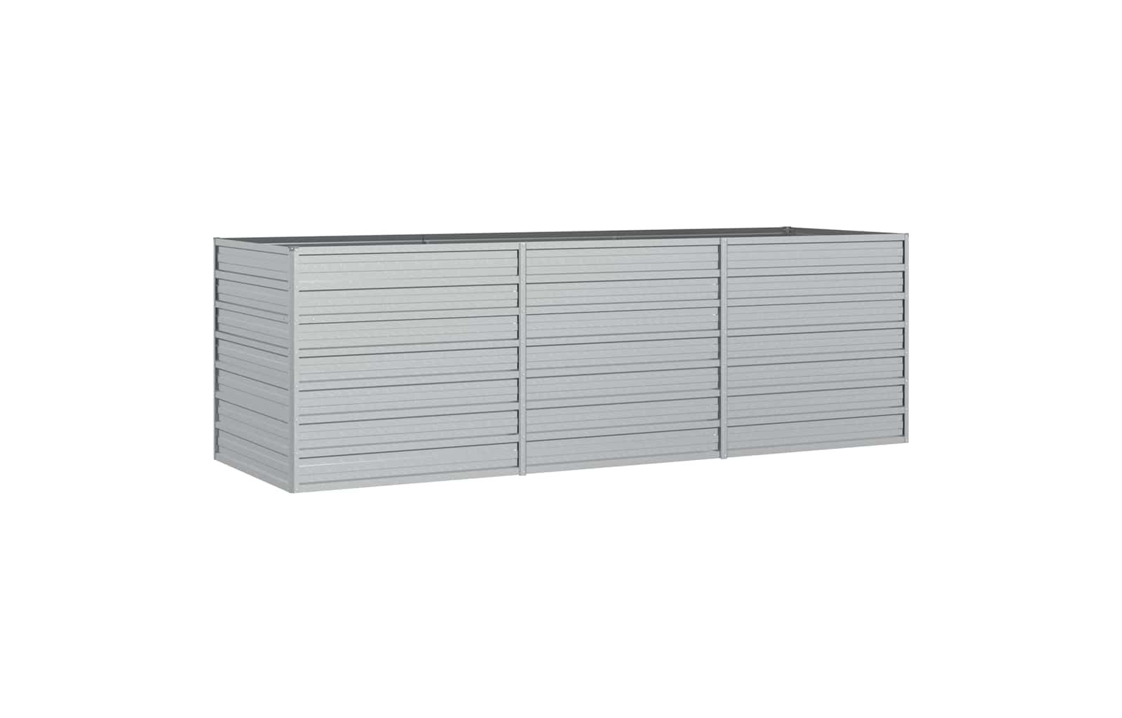 Приподнятая садовая грядка vidaXL Silver Galvanized Steel