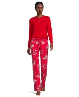 Compass red/ivory floral