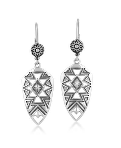 American West Jewelry Sterling Patterned Dangle Lever Back Earrings