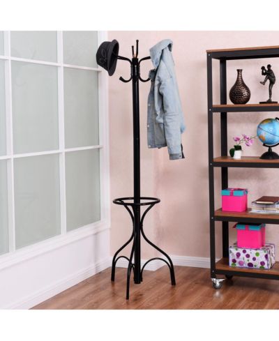 Metal Coat Hat Rack Organizer Clothes Hanger Hooks Tree Stand