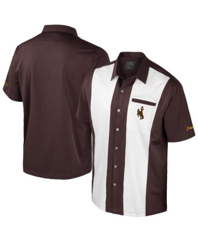 Colosseum Men's Brown Wyoming Cowboys Strike Bowling Button-Up Shirt