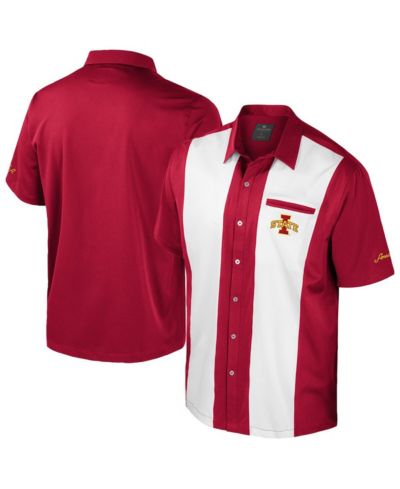 Colosseum мужская рубашка на пуговицах Cardinal Iowa State Cyclones Strike Bowling