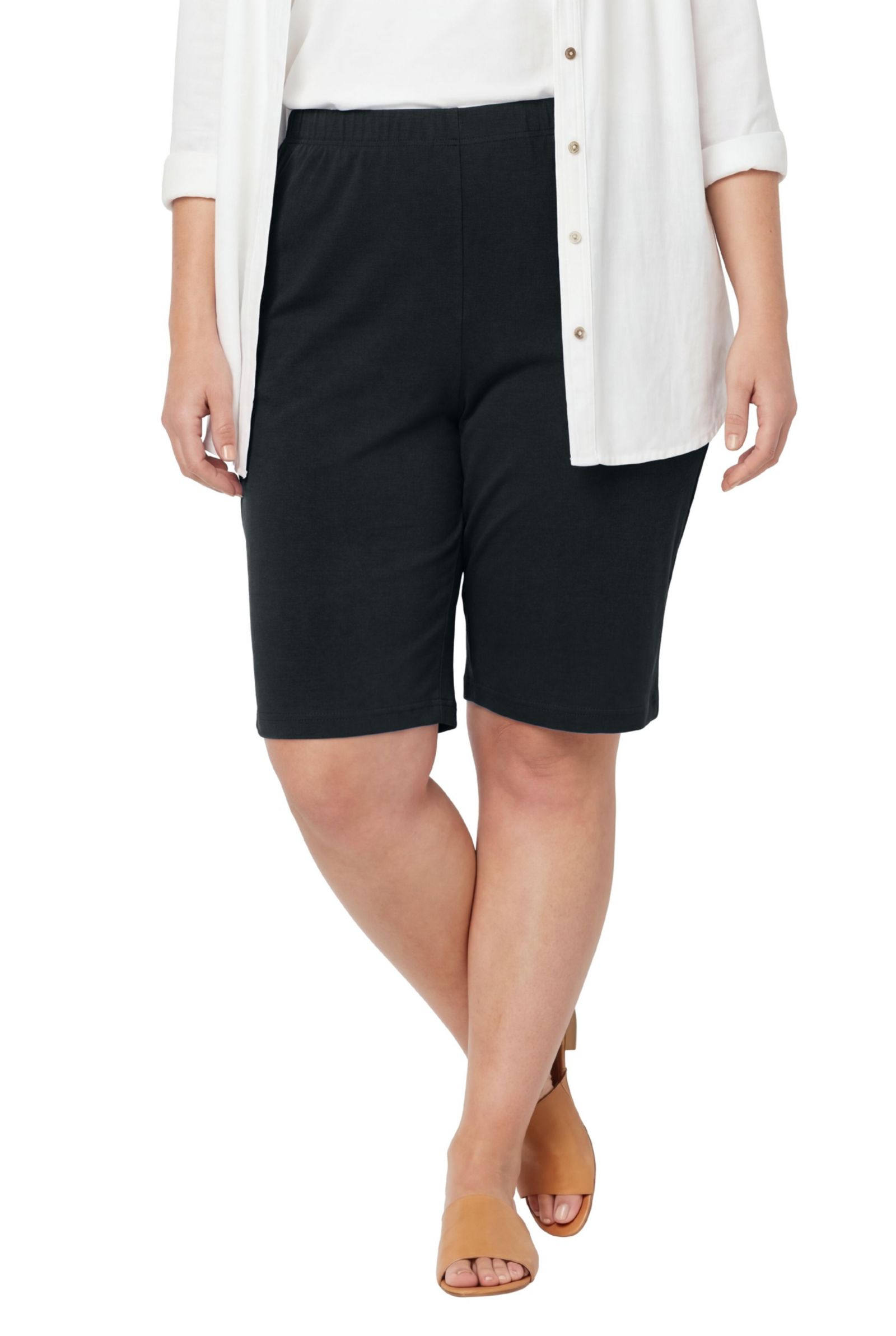 Woman Within Plus Size Within Day Knit Bermuda Shorts