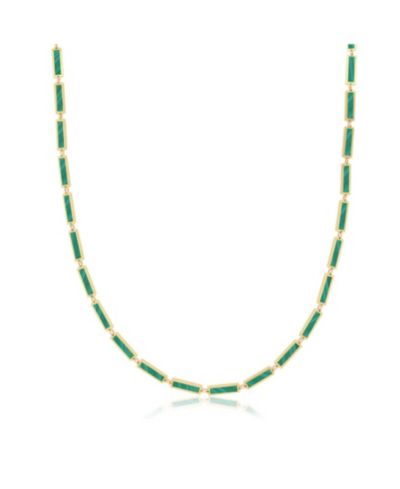 The Lovery золотое ожерелье Malachite Bar, 14K Gold