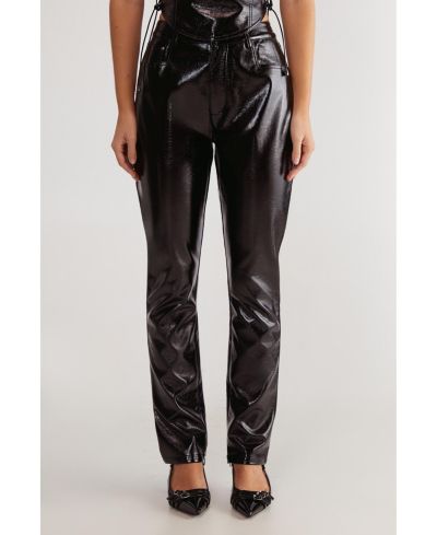 Nasty Gal Women's Distressed High Waisted Vinyl Pants
