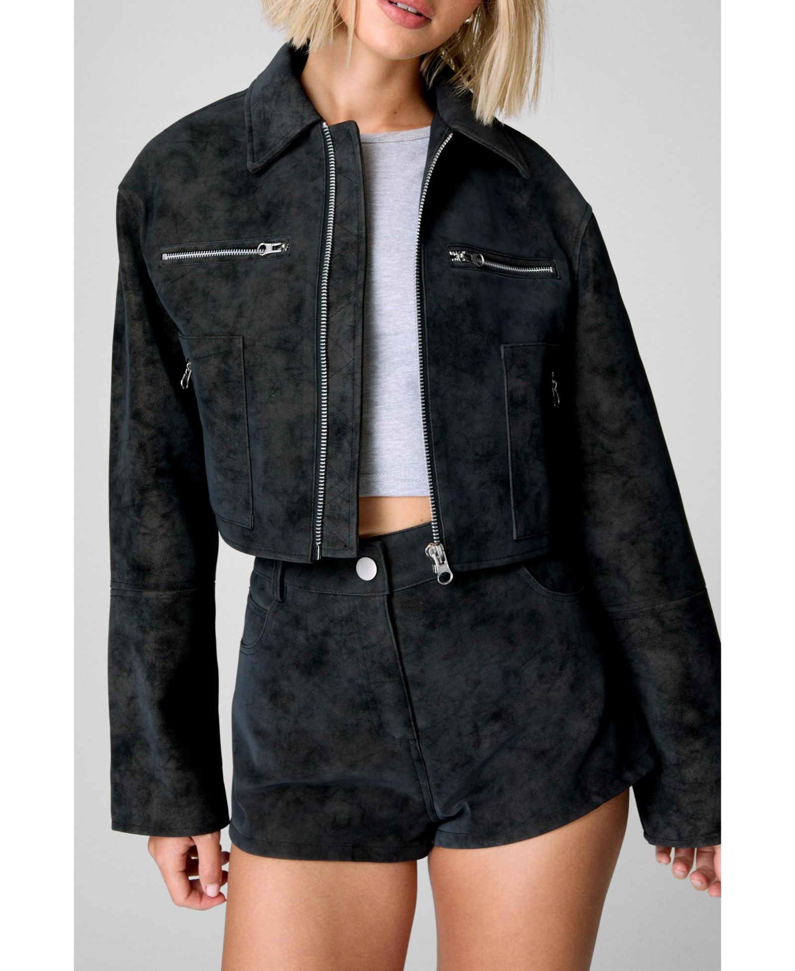 Nasty Gal Women's Distressed Faux Leather Hotpants