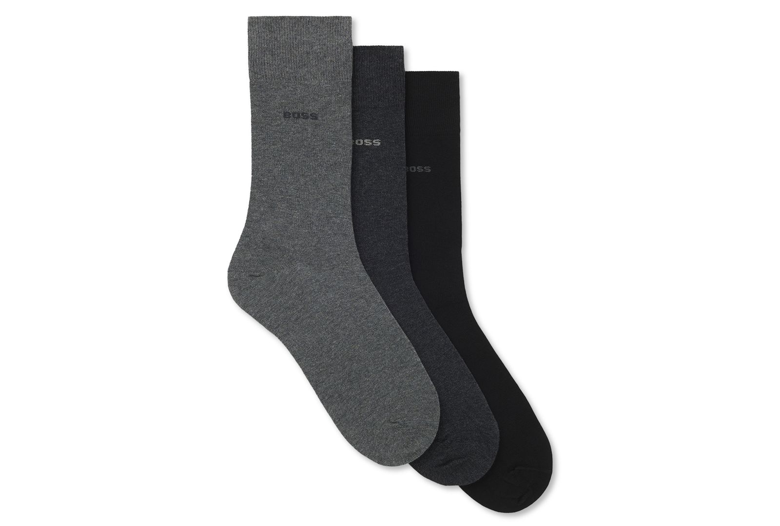 Men's Combed Cotton-Blend Socks, 3-Pack