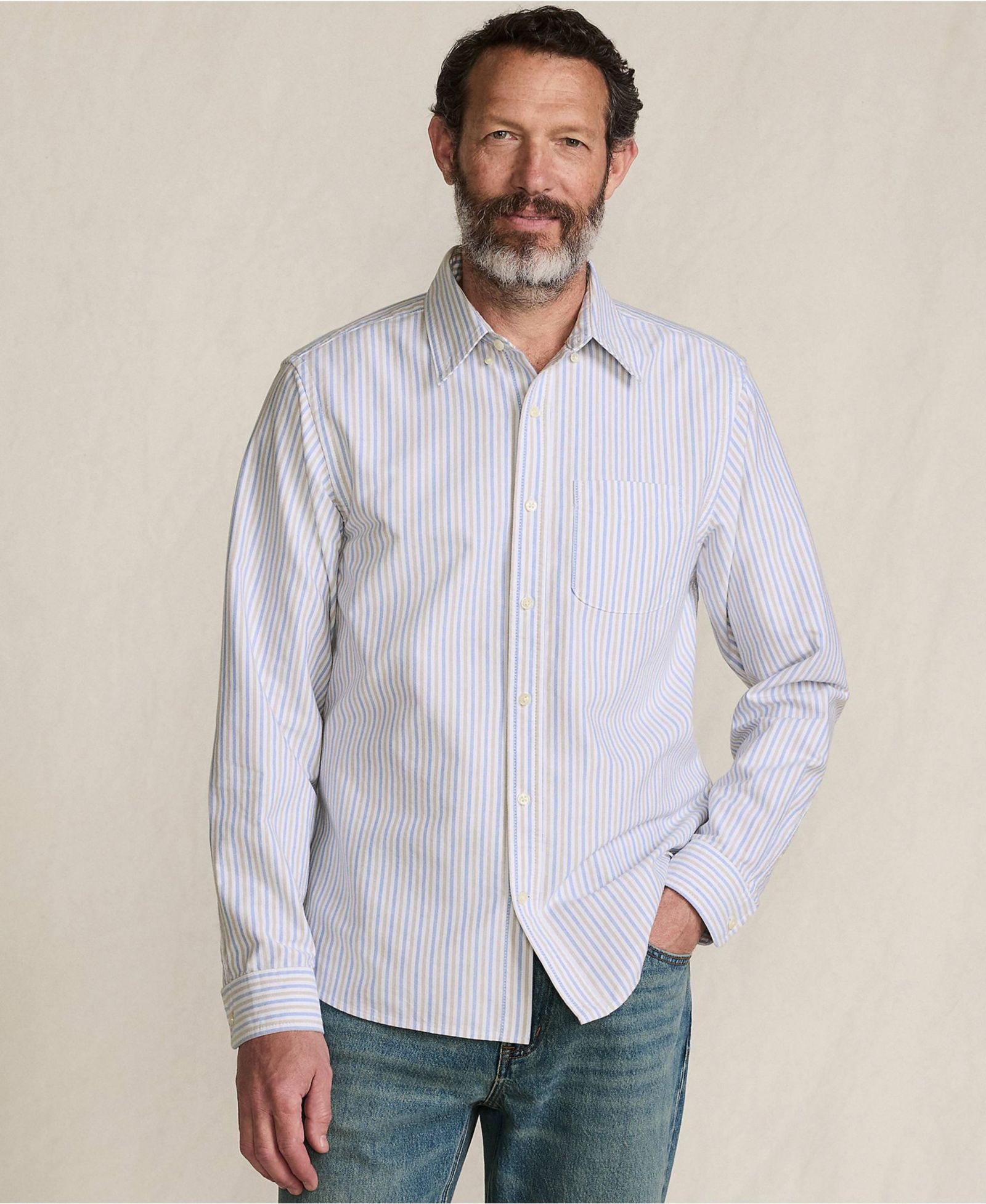 Мужская рубашка Lands' End Oxford Easy Fit Long Sleeve