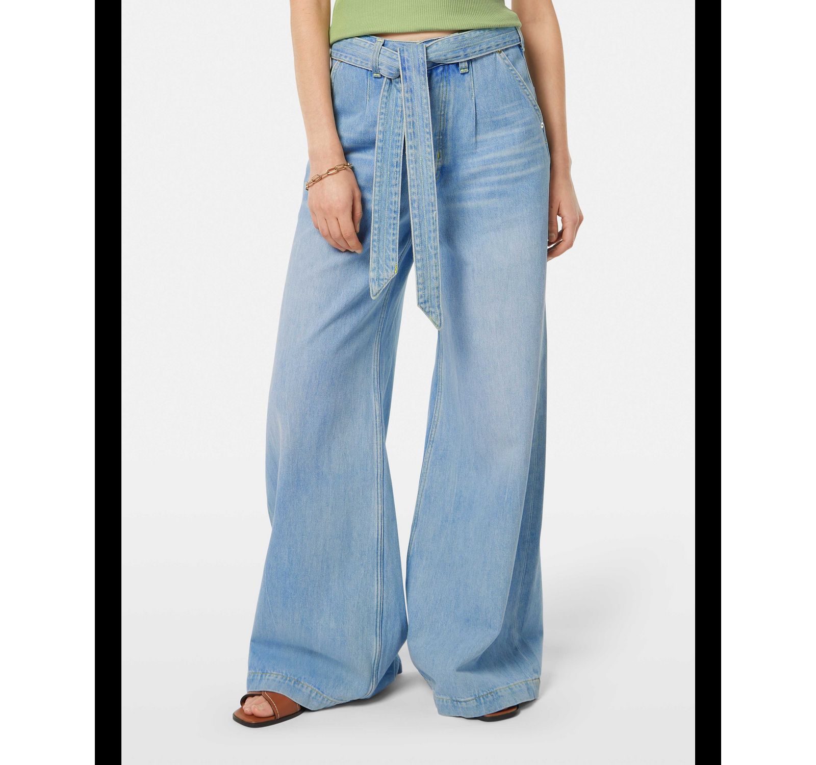 SCOTCH & SODA Women's The Wave Wide Leg Jeans, Luna Blue Light, 25x30