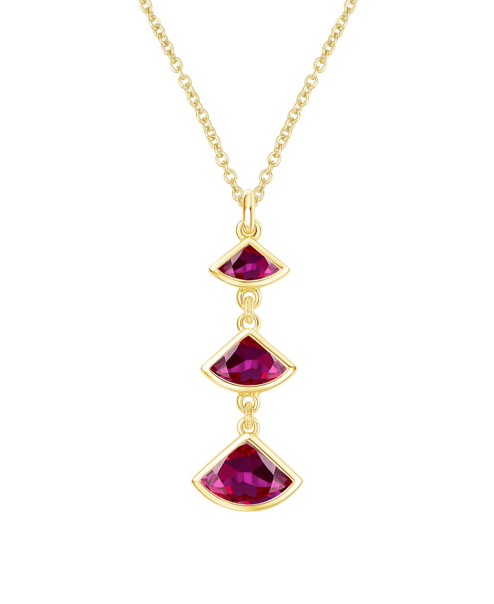 Macy's кулон с выращенным рубином (1-1/5 ct. t.w.) в золоте 14k поверх стерлингового серебра