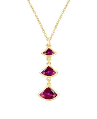 Macy's кулон с выращенным рубином (1-1/5 ct. t.w.) в золоте 14k поверх стерлингового серебра