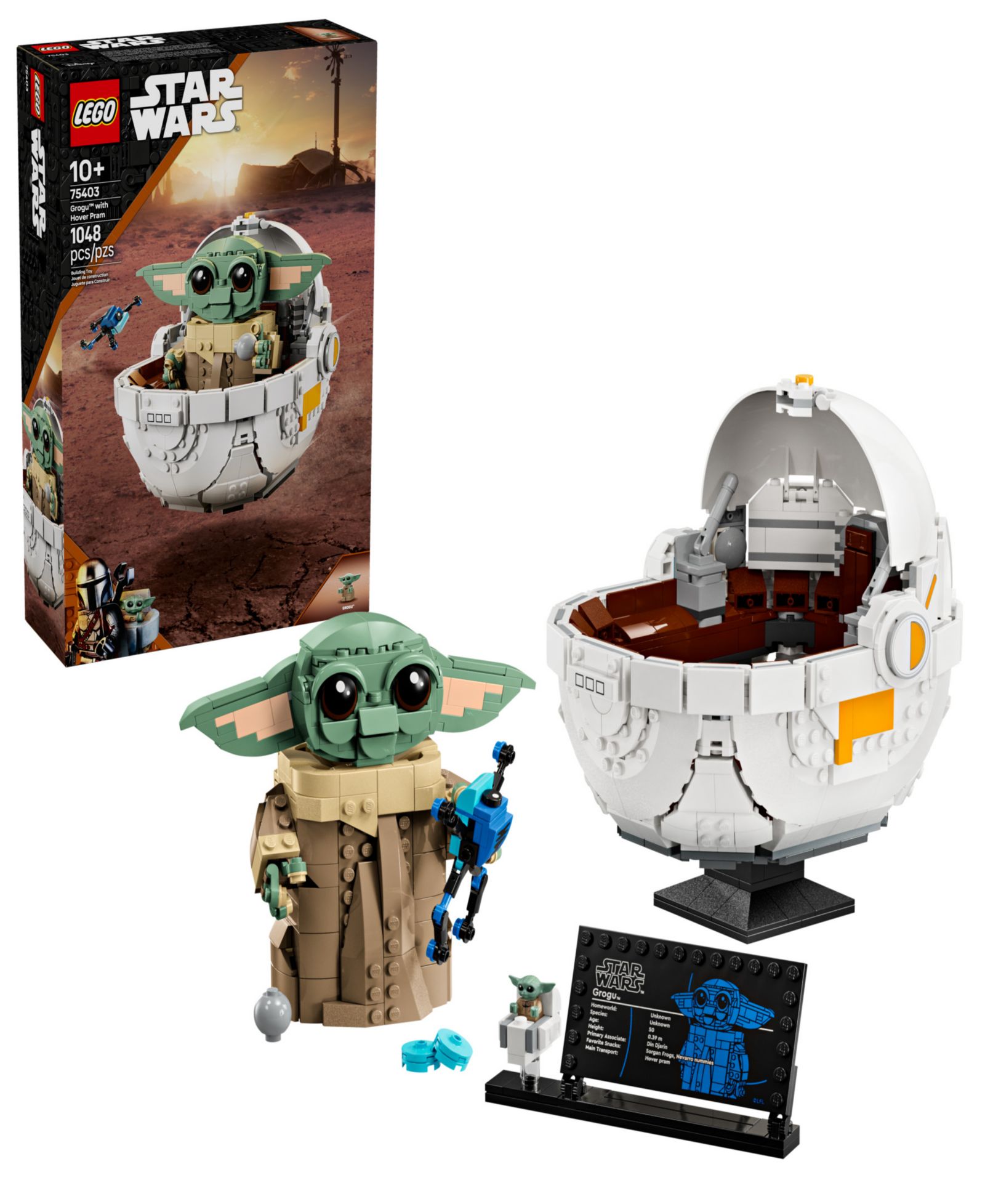 LEGO® Star Wars the Mandalorian Grogu with Hover Pram Buildable Figure 75403, 1048 Pieces