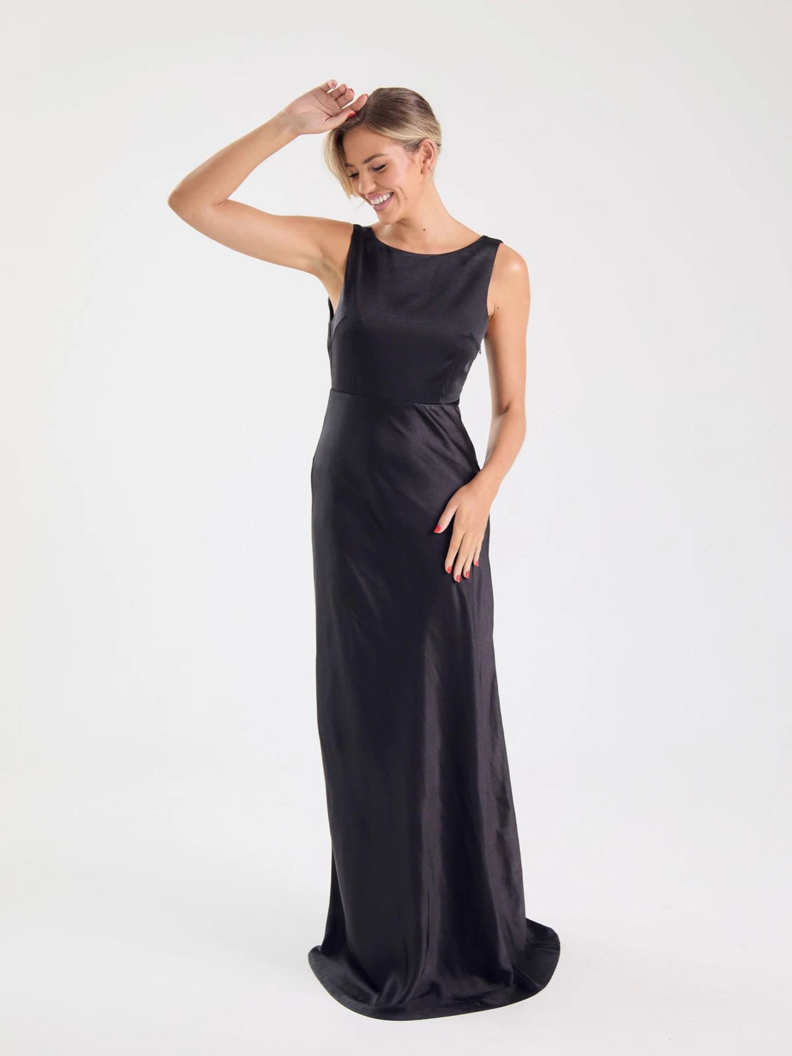 Six Stories Women's Cowl Back Satin Bridesmaid Dress