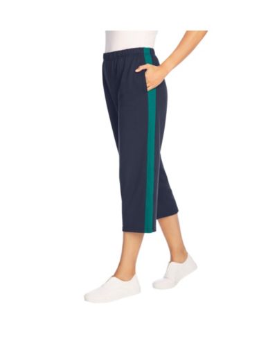 Женские брюки Woman Within Plus Size из хлопкового футера с боковой полосой