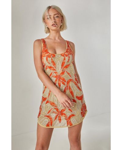 Nasty Gal Женское ретро мини-платье с кружевом и закругленным подолом