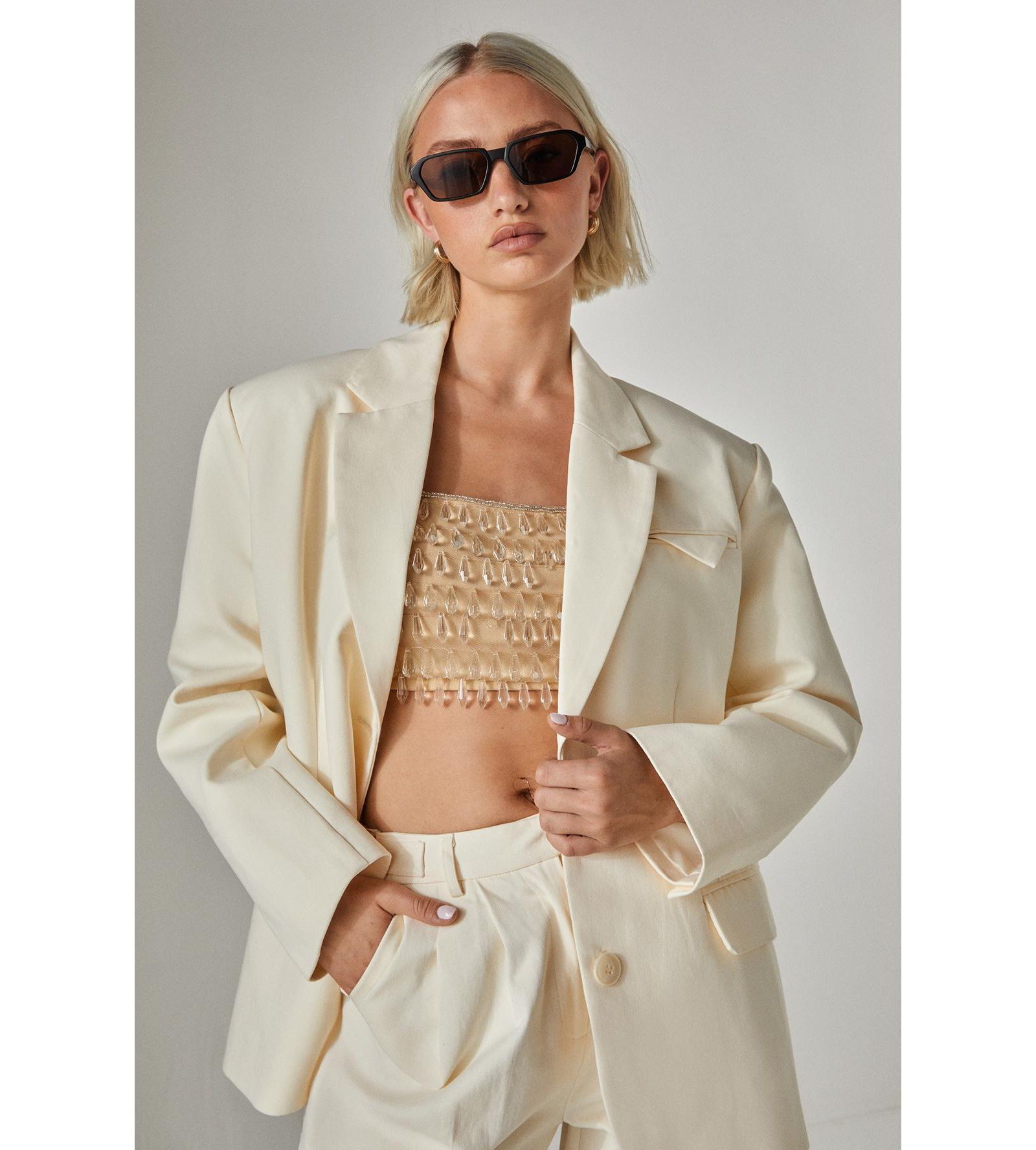 Nasty Gal Женский приталенный блейзер из твилла Oversized