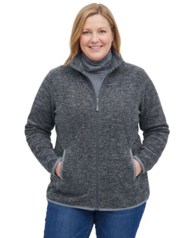 Женское микрофлисовое пальто Woman Within Plus Size Within Zip-Front