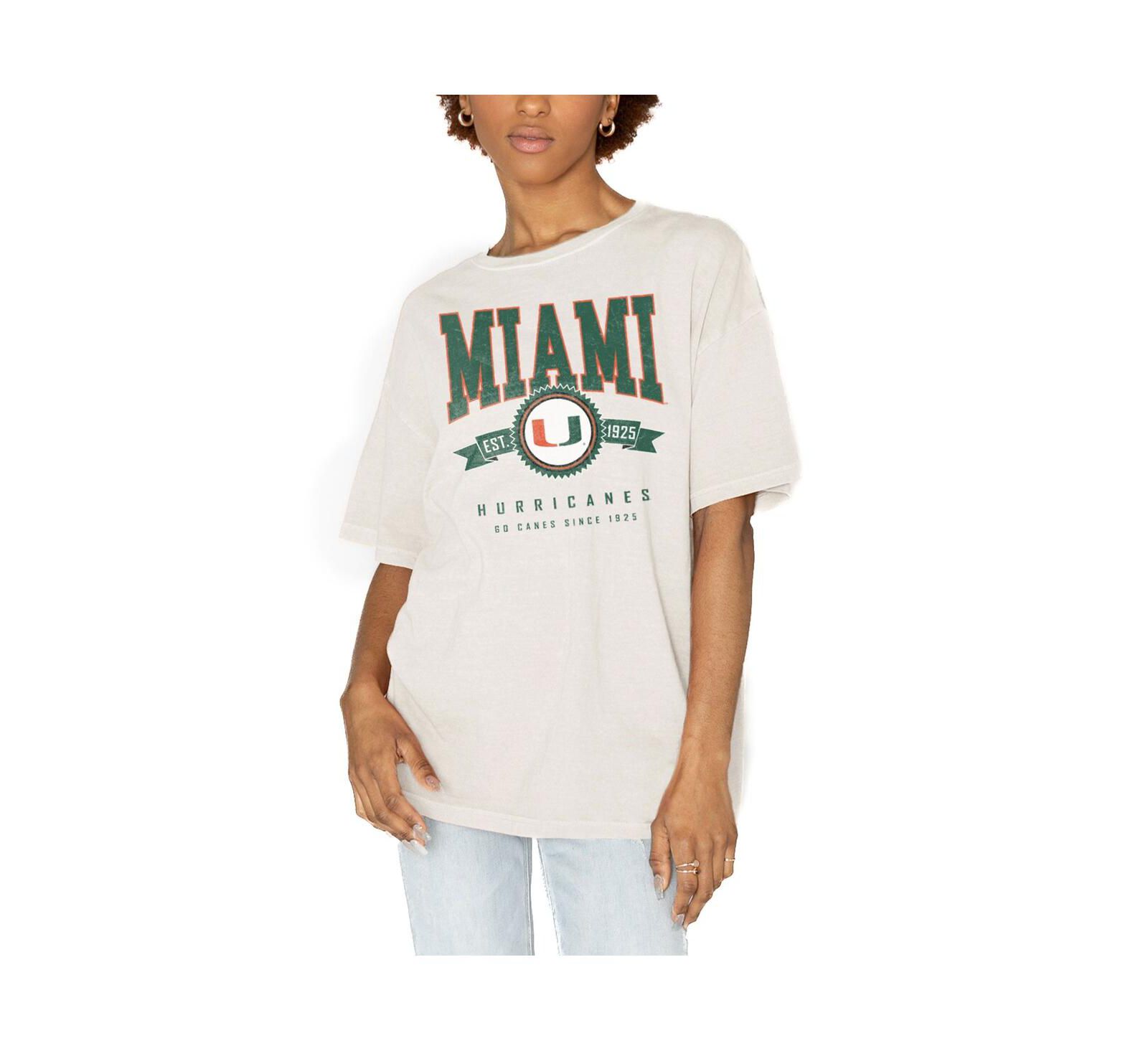 Gameday Couture Women's White Miami Hurricanes Get Goin' Oversized T-Shirt