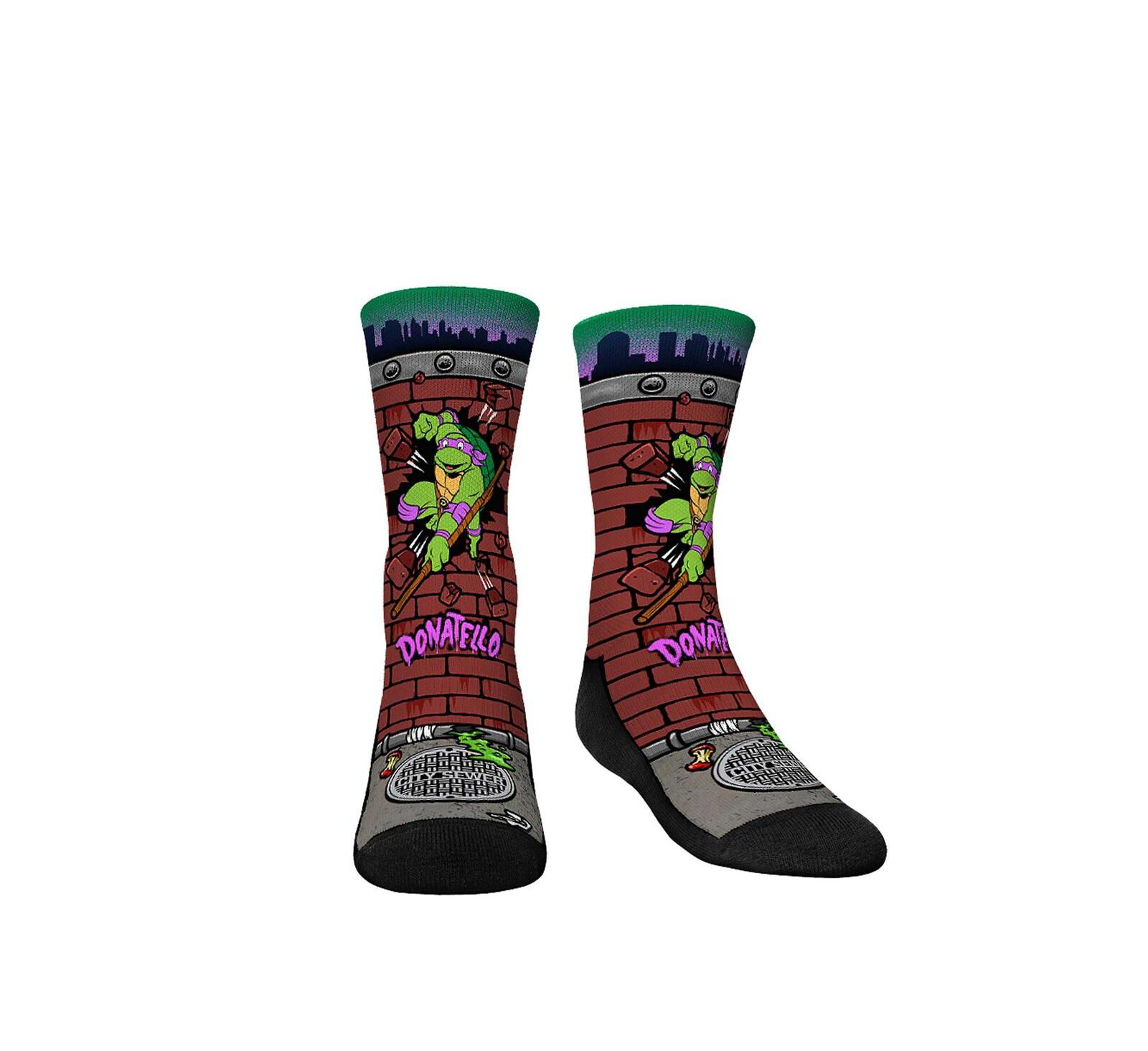 Rock Em Socks Teenage Mutant Ninja Turtles Donatello Breakout Crew Socks для мальчиков и девочек