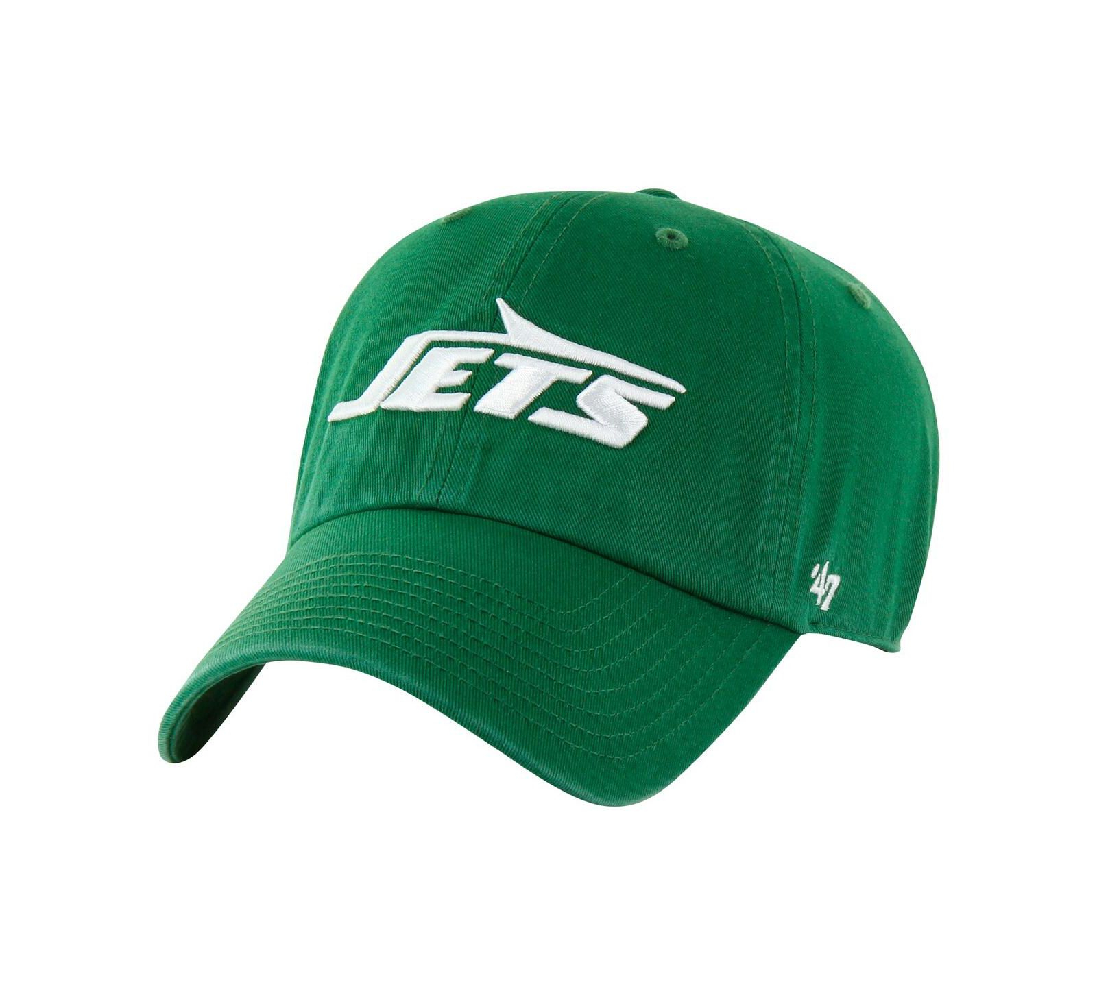 Регулируемая кепка '47 Brand Green New York Jets Logo Clean Up для мальчиков и девочек