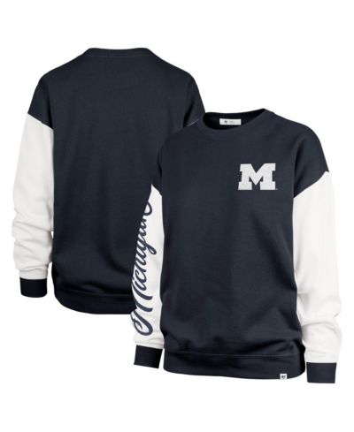 Женское свитшот-толстовка '47 Brand Navy Michigan Wolverines Double Header Rise Andie Pullover