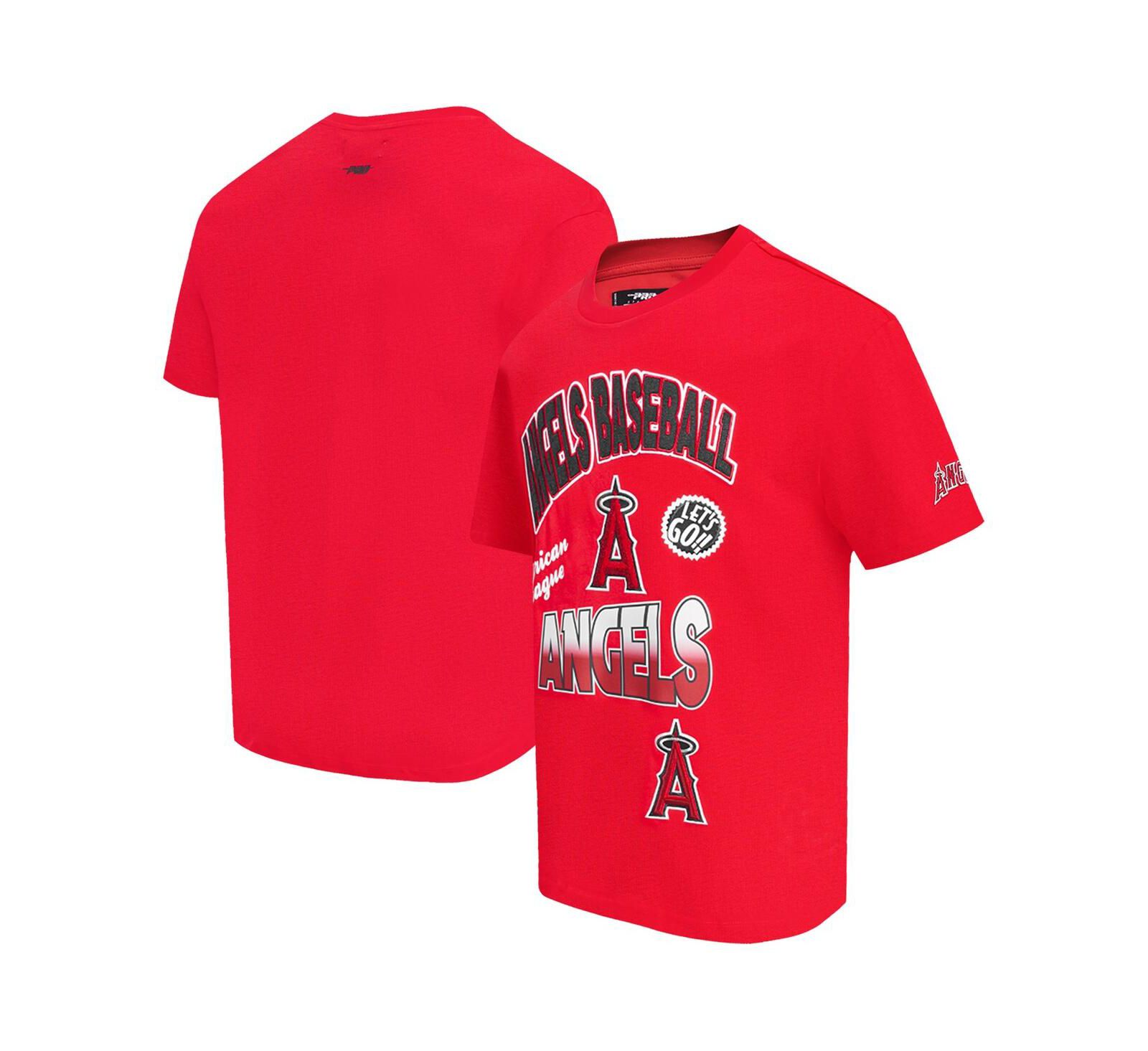 Pro Standard Men's Red Los Angeles Angels Turn It Up Dropped Shoulder T-Shirt