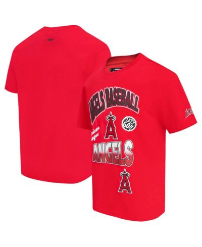 Pro Standard Men's Red Los Angeles Angels Turn It Up Dropped Shoulder T-Shirt