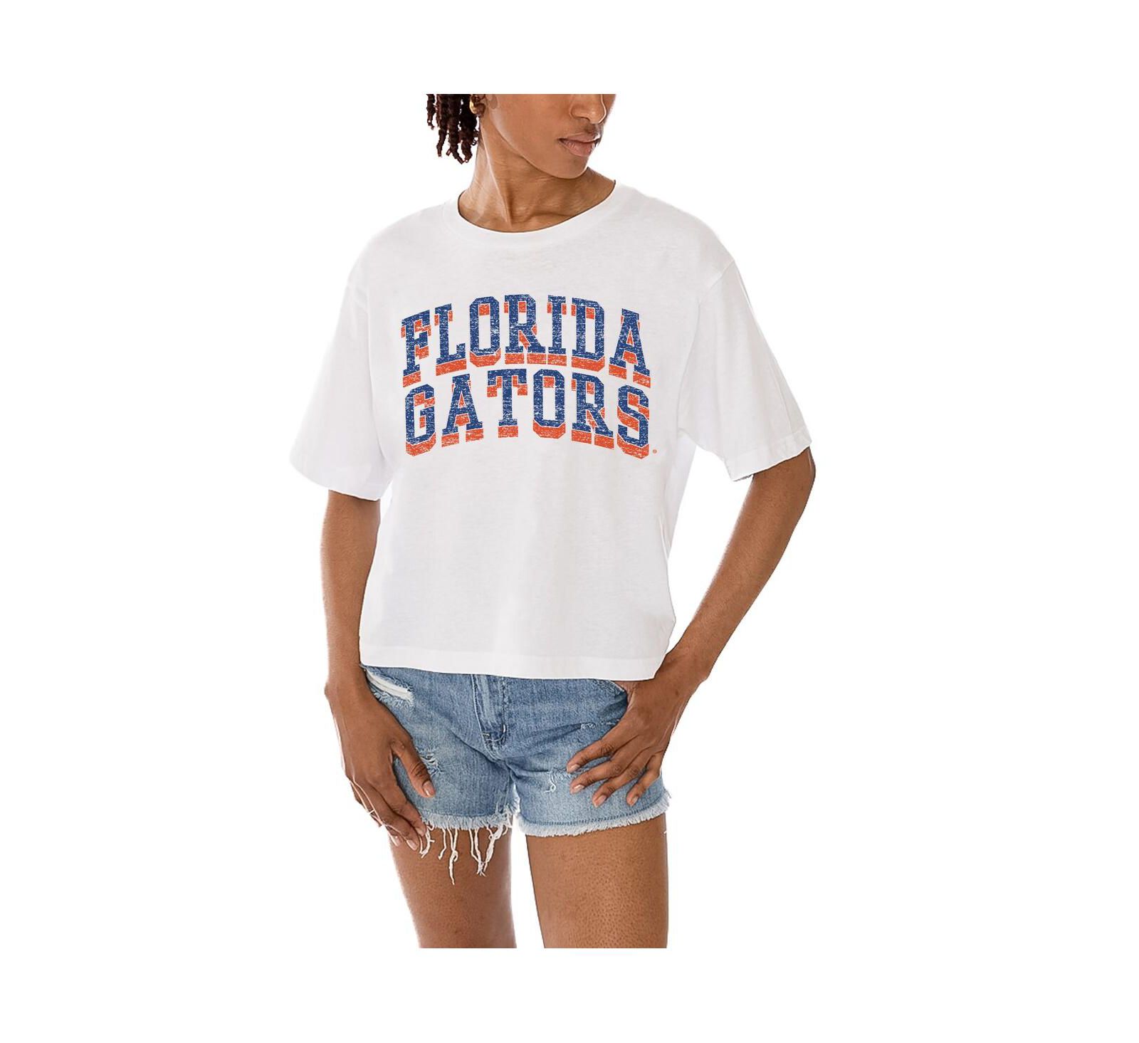 Gameday Couture Women's White Florida Gators Claim To Fame Boxy Cropped T-Shirt